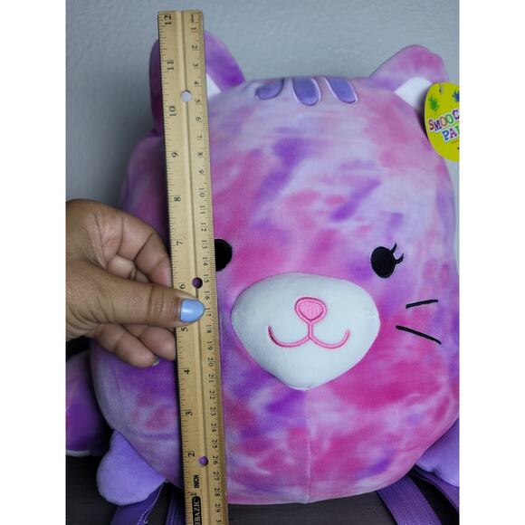 Linzy Smoochy Pals Plush Pink Purple Cat Backpack 12" READ - Picture 6 of 6